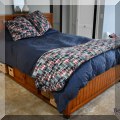 F37. Pottery Barn Queen bed with storage. 49&rdquo;h 
